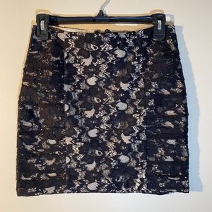 Bebe black laced mini skirt Sz S